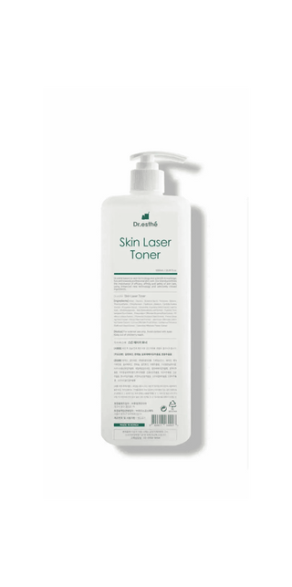 Skin Laser Toner bottle with pump on a white background