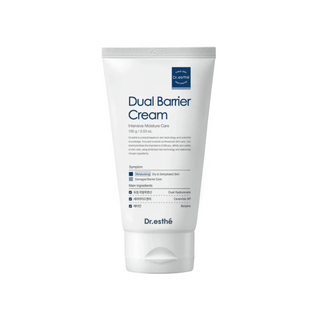 Tube of Dr. Esthe Dual Barrier Cream on a white background