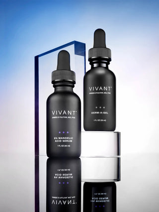 Vivant Mandelic AcidS erum and DermAGel Bottles