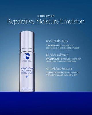 IS Clinical Reparative Moisture Emulsion Infographic