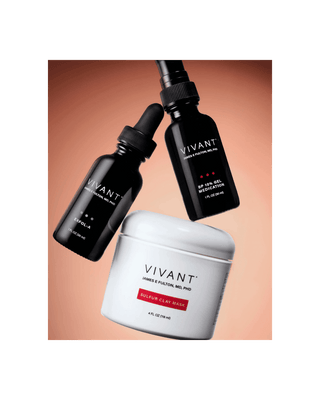 Vivant Product Group of Sulfur Clay Mask and BP 10% Gel Medication and Exfol-A