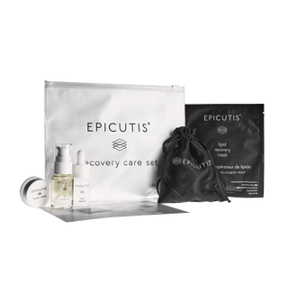 Epicutis skincare post procedure kit with bottles and packaging on a white background